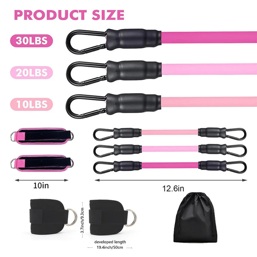 Ankle Straps Pull Rope Set Resistance Bands Gym Fitness Equipment Ankle Cuffs Leg Expander Strength Yoga Elastic Exercise Band