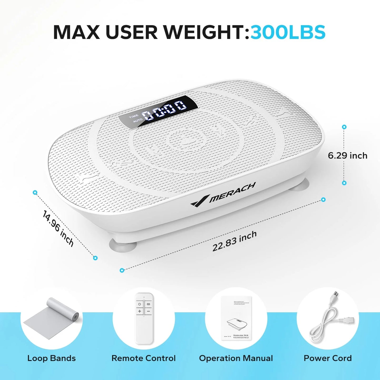 Vibrating Plate Muscle Toner, Whole Body Exercise Machine with Remote Control