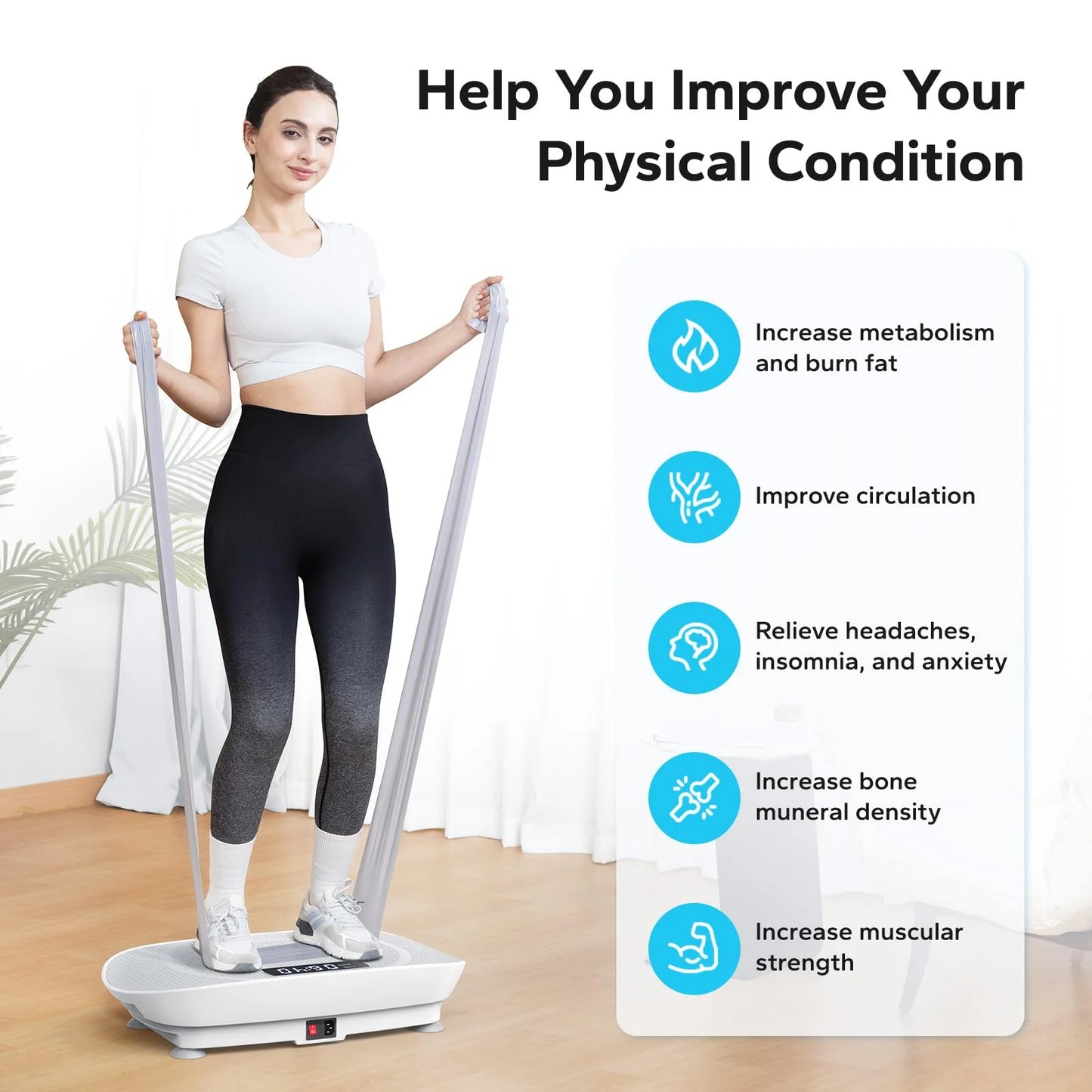 Vibrating Plate Muscle Toner, Whole Body Exercise Machine with Remote Control